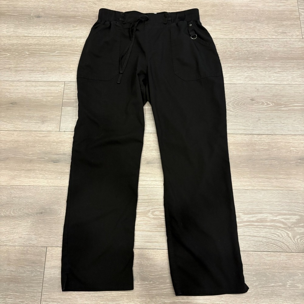 Dickies Womens Black Drawstring Waist Medical Uniform Scrub Pant Large